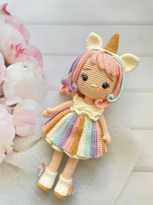 Crochet Unicorn Girl Doll Toy TrendyToy