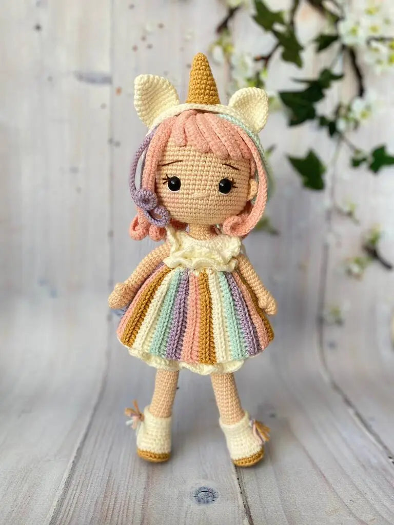 Crochet Unicorn Girl Doll Toy TrendyToy