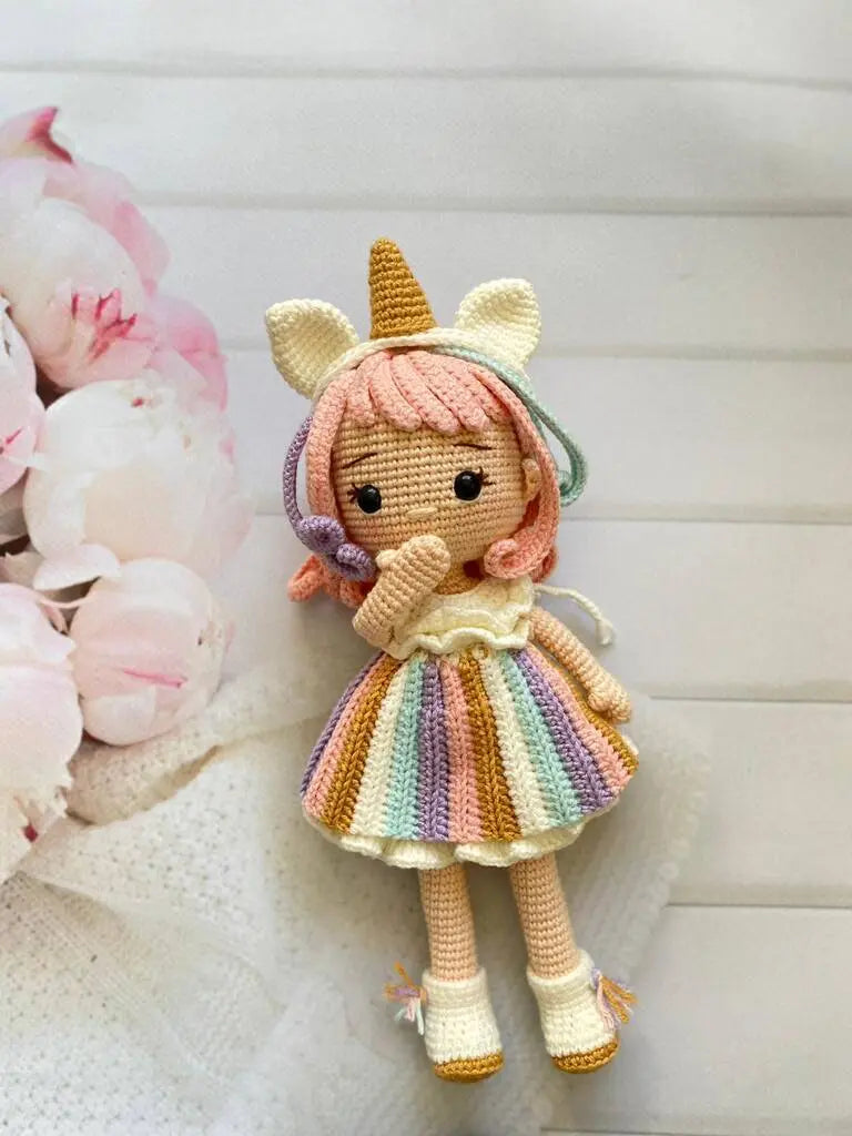 Crochet Unicorn Girl Doll Toy TrendyToy