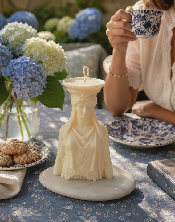 Large Handmade Sculptural Caryatid Bust Candle