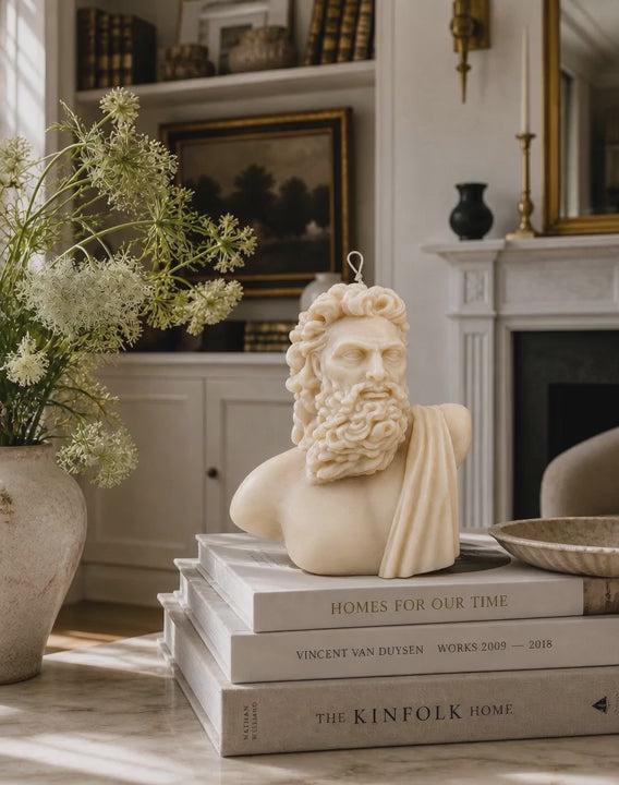 Zeus Bust Candle – Ivory Classical Sculpture Candle
