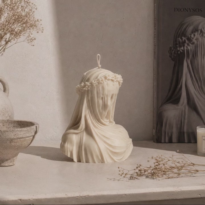 Veiled Vestal – Large Sculpture Candle