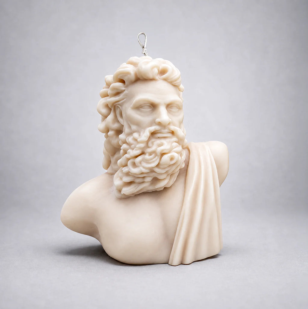 Zeus Bust Candle – Ivory Classical Sculpture Candle