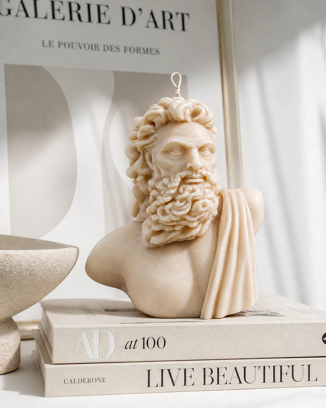 Zeus Bust Candle – Ivory Classical Sculpture Candle