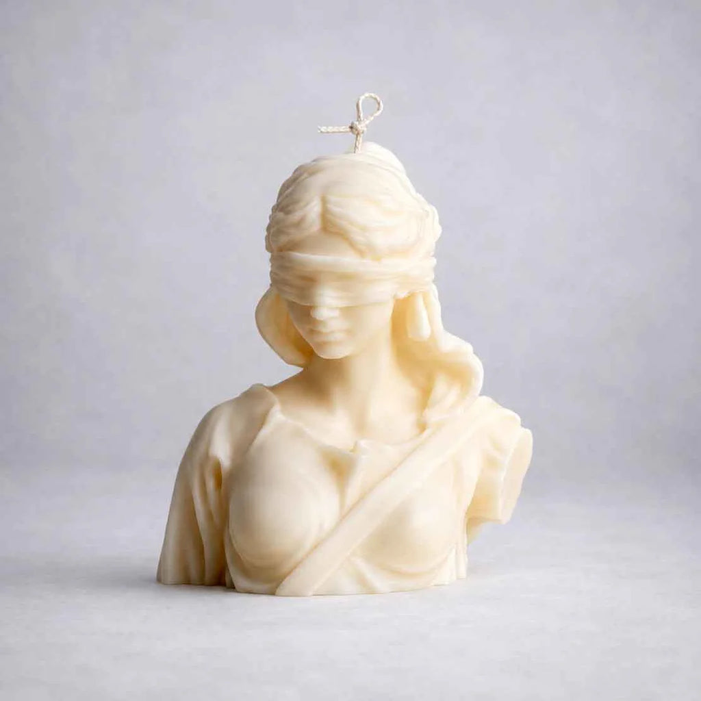 Themis - Large Blindfold Sculpture Candle