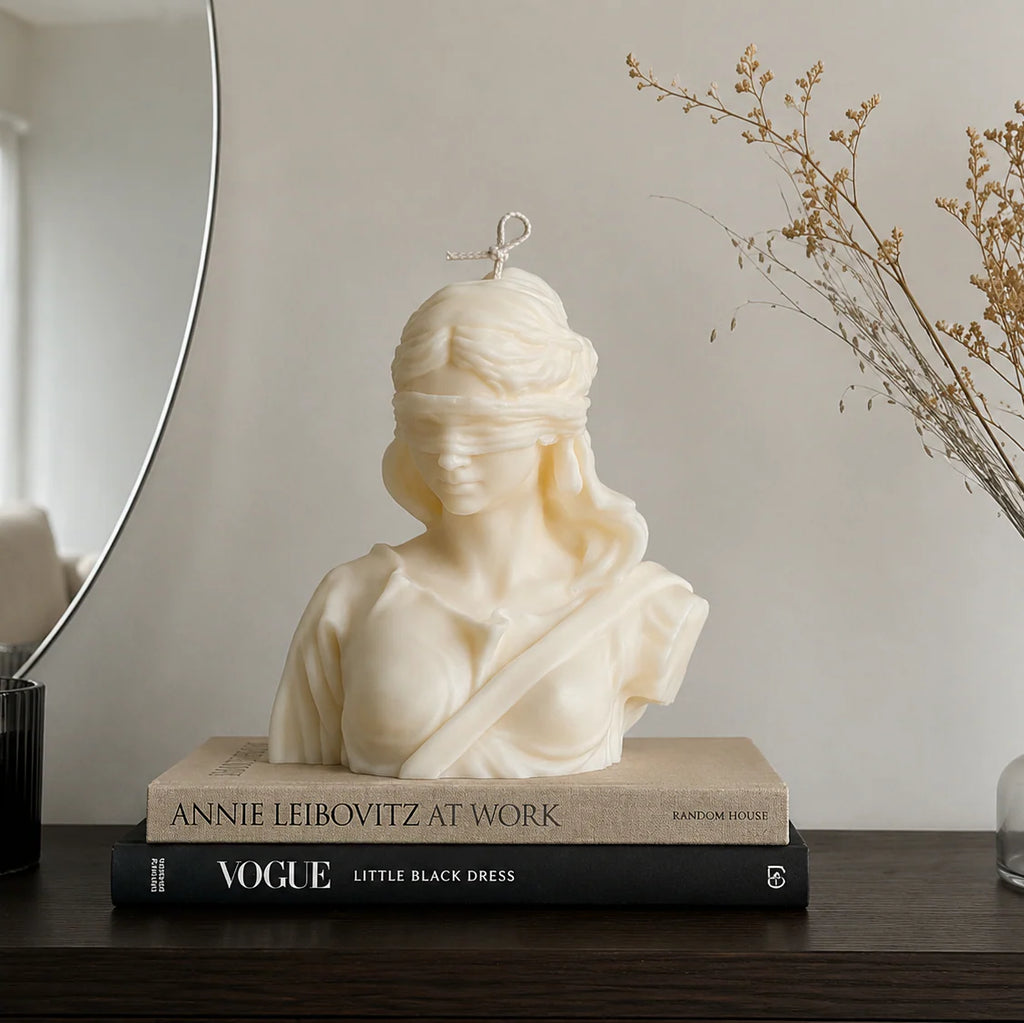 Themis - Large Blindfold Sculpture Candle