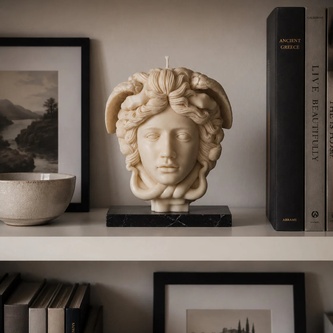 Medusa Goddess Bust, Large Soy Wax Sculptural Candle