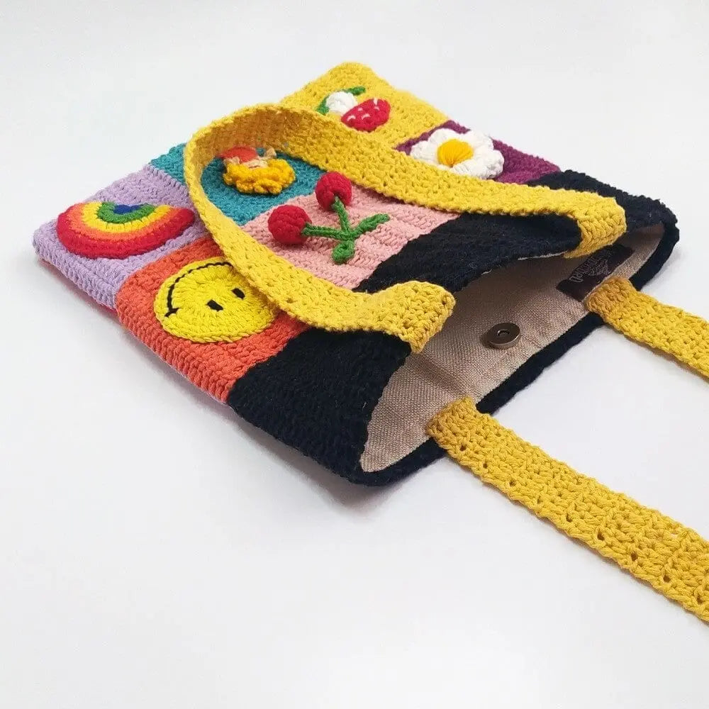 Colourful Crochet Shoulder Bag Joy Gift London