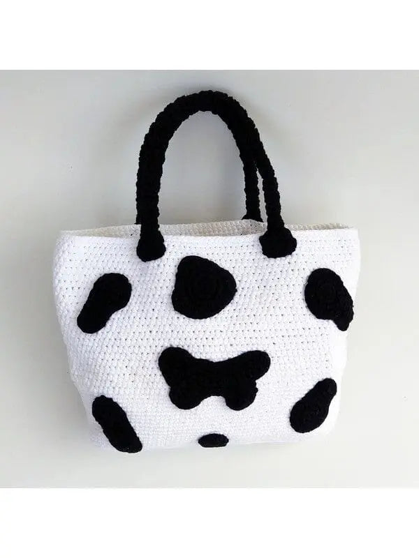 Cow Patterned Crochet Shoulder Bag | Knitted | Bags, Shoulder Bags | Joy Gift London Limited