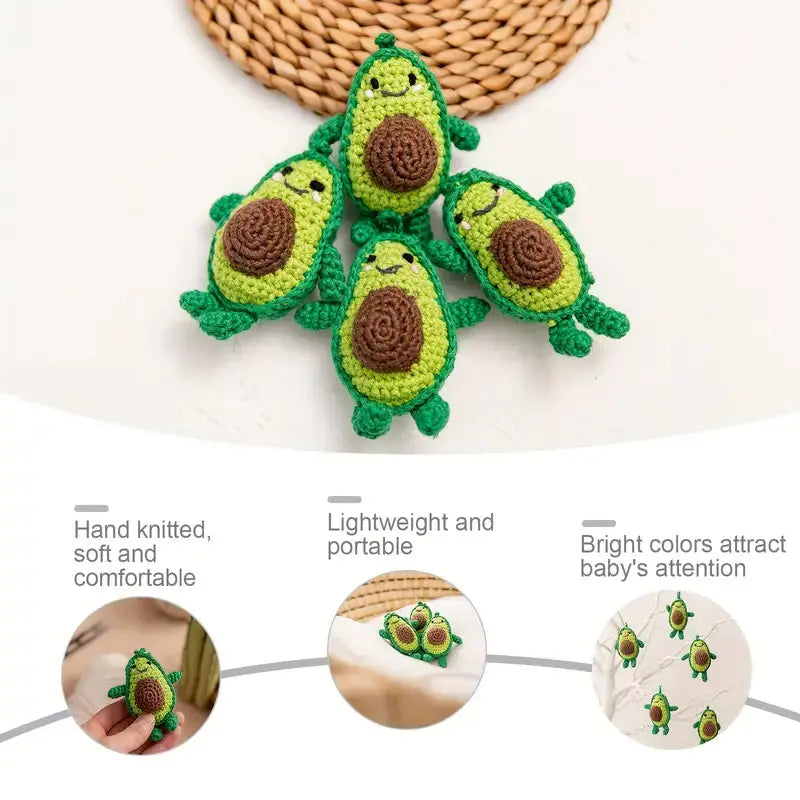 Crochet Avocado Baby Pendant Toy Birthday Gift 0-3 Years Old Joy Gift London