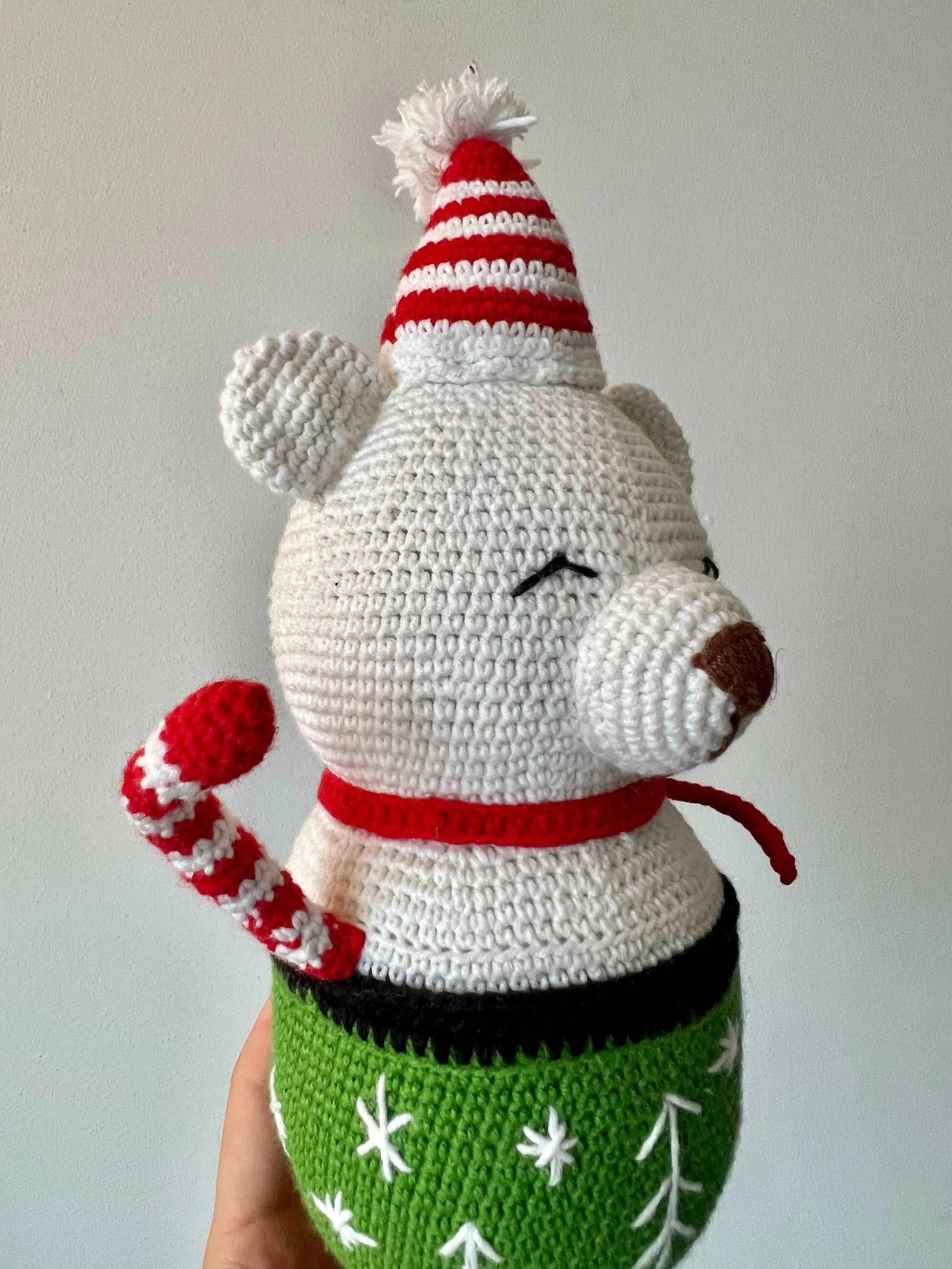 Crochet Bear inside Cup Joy Gift London