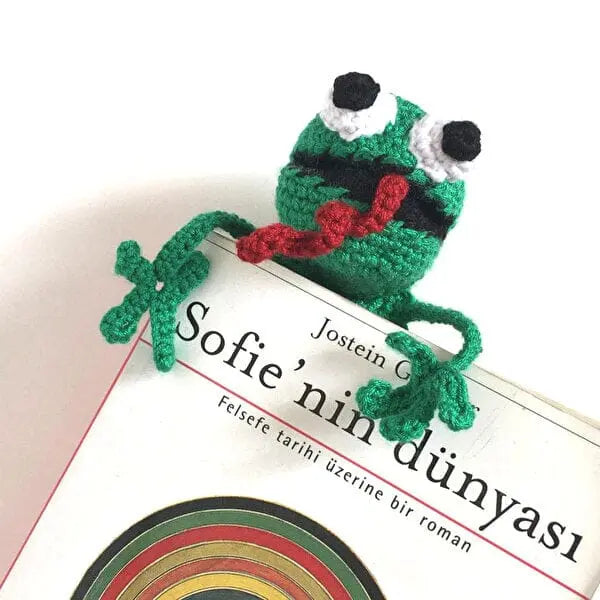 Crochet Bookmark Cute Frog Joy Gift London