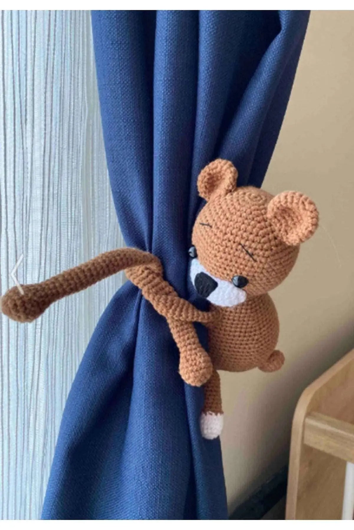 Crochet Cute Bear Kids Room Curtain Holder Joy Gift London