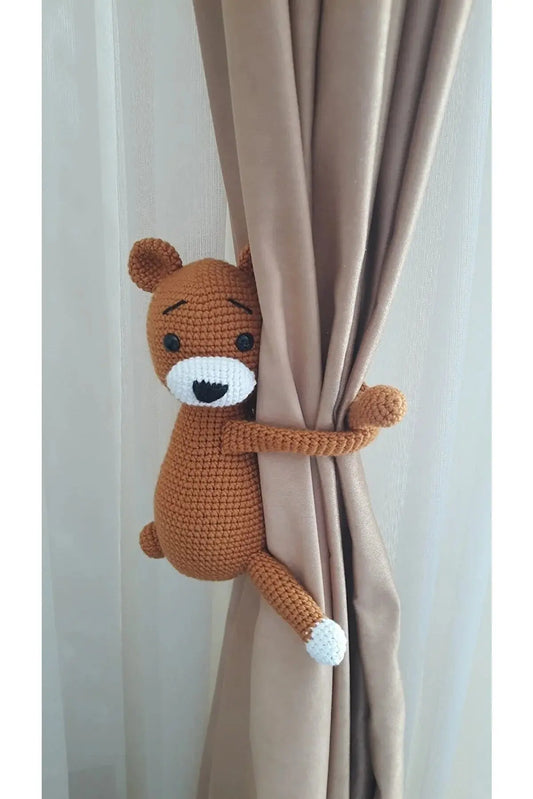 Crochet Cute Bear Kids Room Curtain Holder Joy Gift London