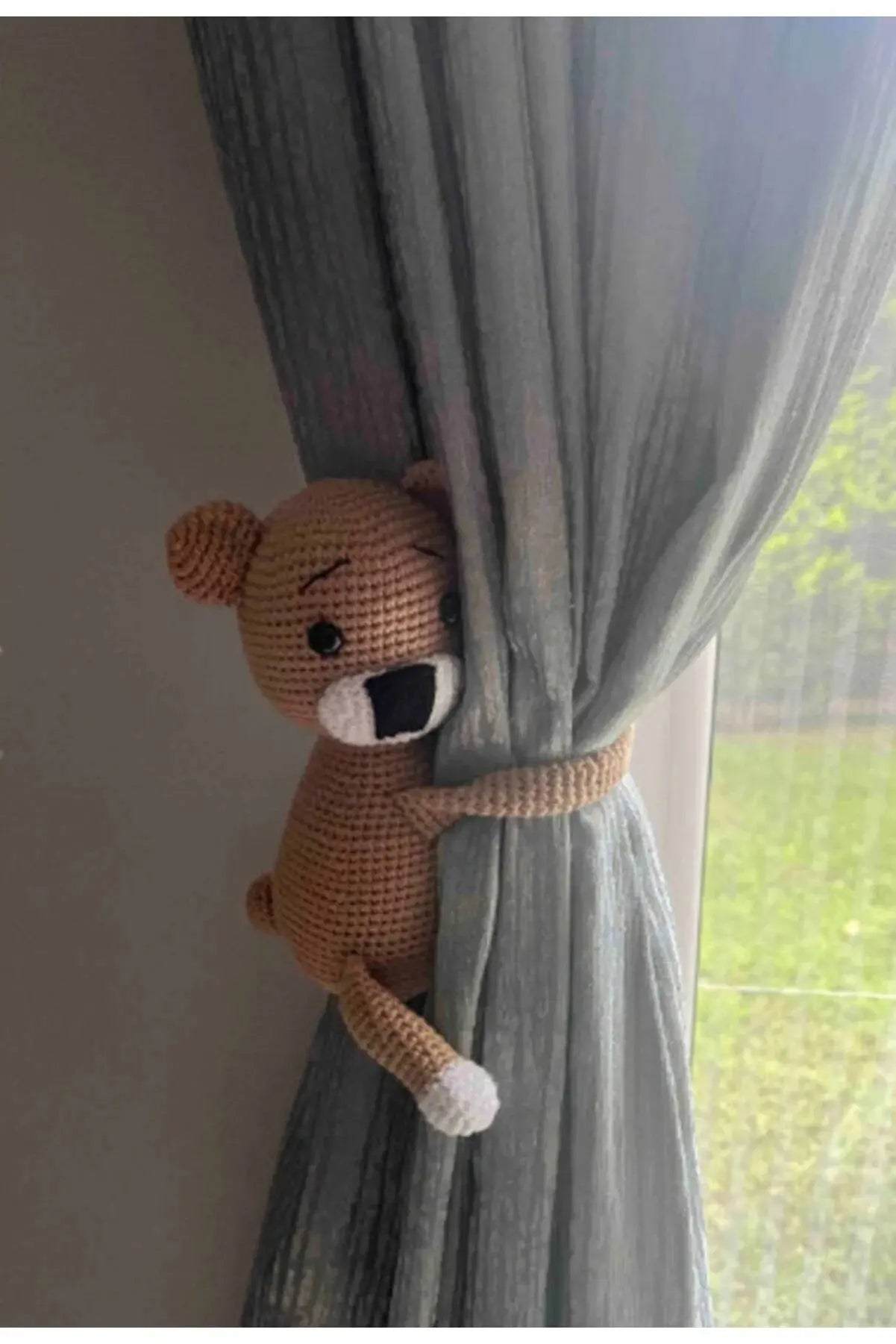 Crochet Cute Bear Kids Room Curtain Holder Joy Gift London