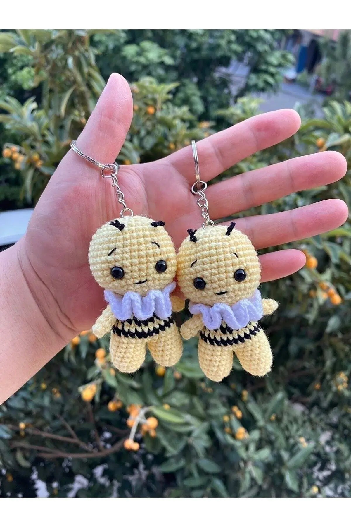 Crochet Cute Bee Keychain Joy Gift London