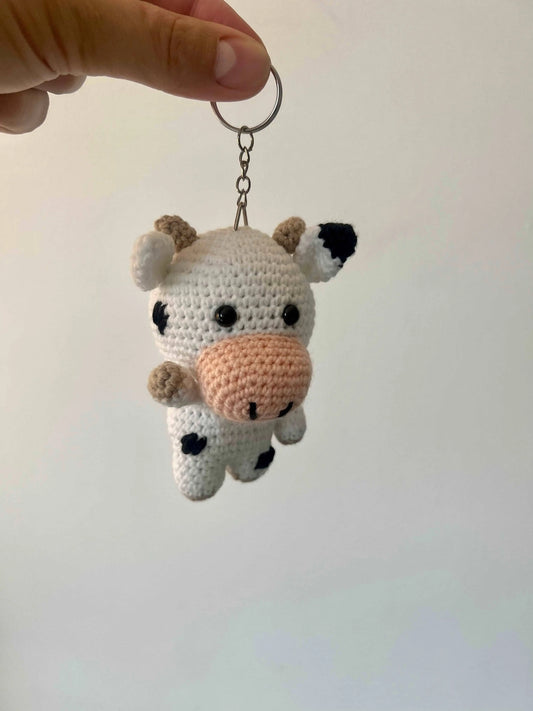 Crochet Cute Cow Keychain Joy Gift London