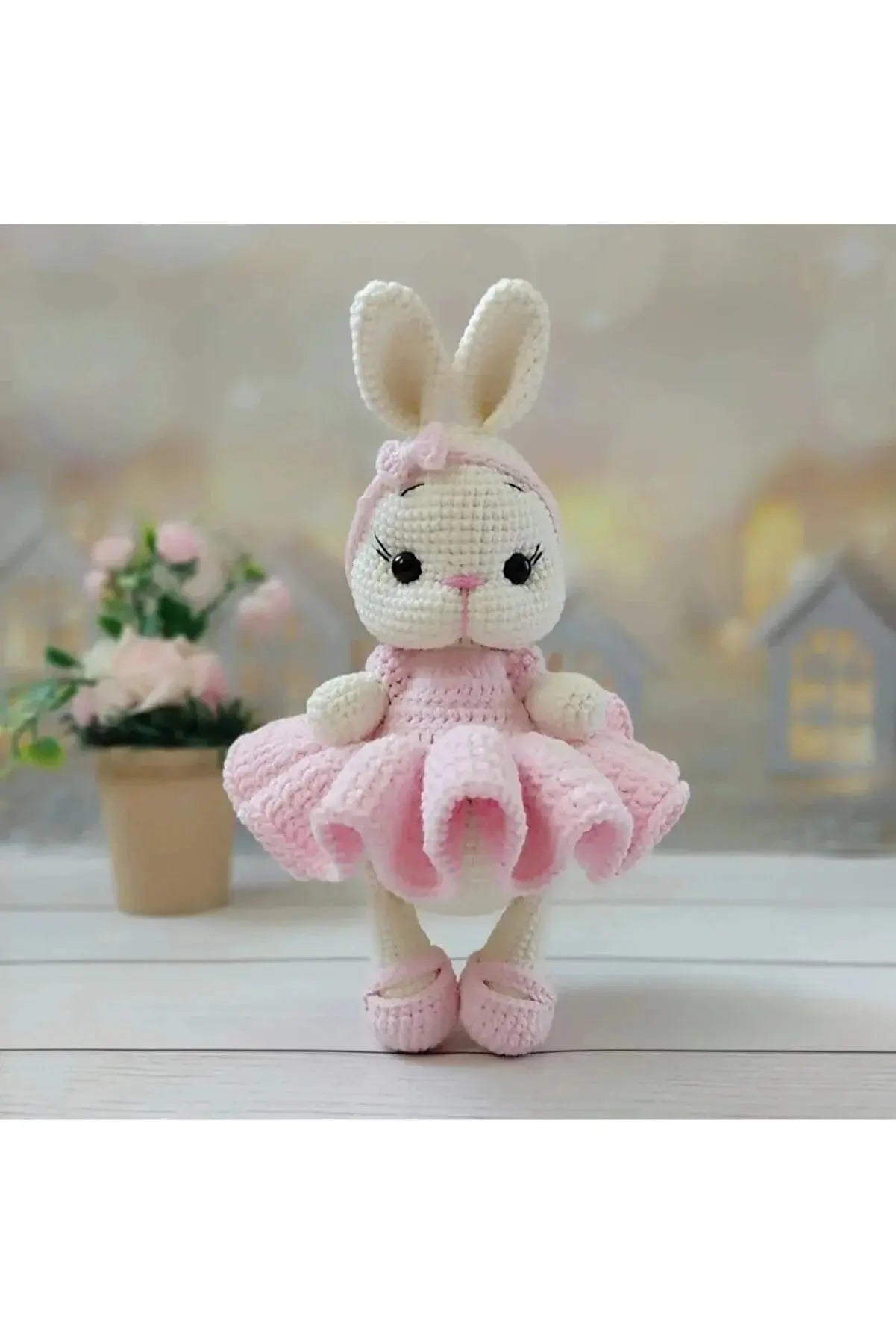 Crochet Cute Rabbit in Pink Dress Toy Crochet TrendyToy 