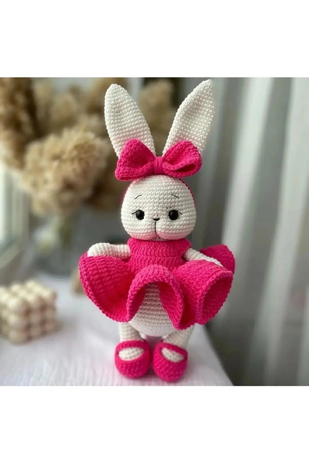 Crochet Cute Rabbit in Pink Dress Toy Crochet TrendyToy 