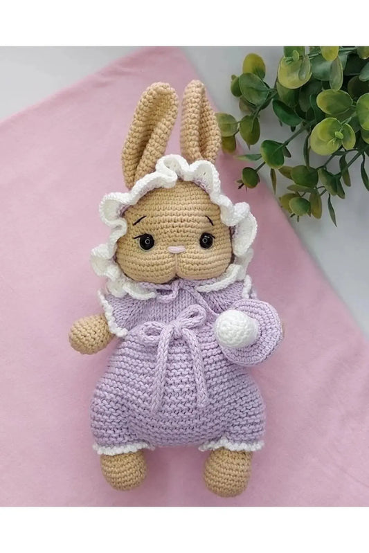 Crochet Cute Rabbit in Purple Dress Toy Crochet TrendyToy 