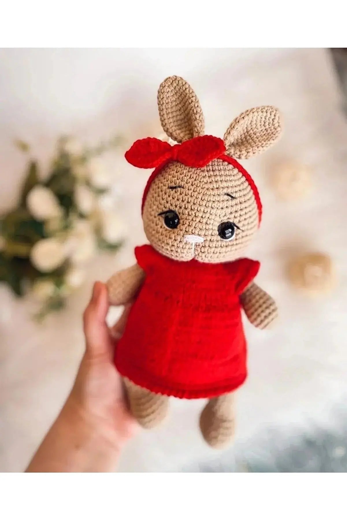 Crochet Cute Rabbit in Red Dress Toy Crochet TrendyToy 