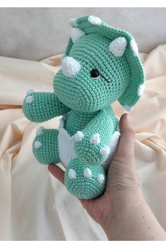 Crochet Cute Triceratops Dino Toy Joy Gift London