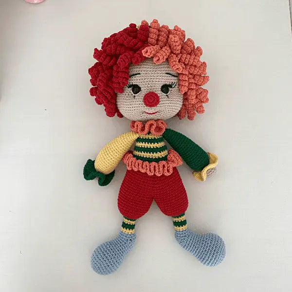 Crochet Little Cute Clown Boy Doll Toy