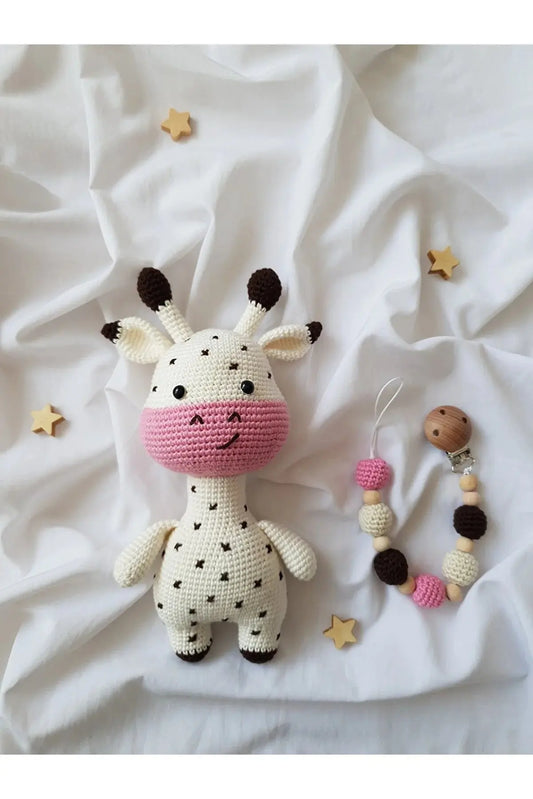 Crochet Little Cute Giraffe Toy Set 2pc | Crochet | amigurumi set, amigurumi toy, amigurumi toy set, baby gift, Crochet Animals, crochet gift, Crochet Rattles, crochet set, Crochet Toy Set, Crochet Toys, Dummy Clips, new born gift, new born toy, new born toy set | Joy Gift London Limited