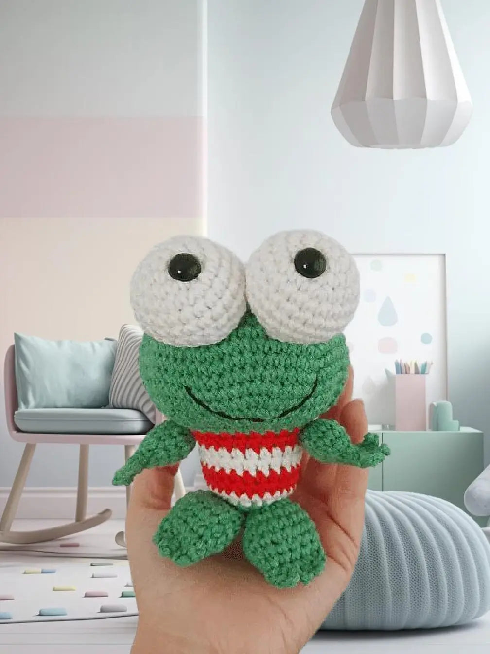 Crochet Little Cute Green Frog Toy Crochet Joy Gift London Limited 