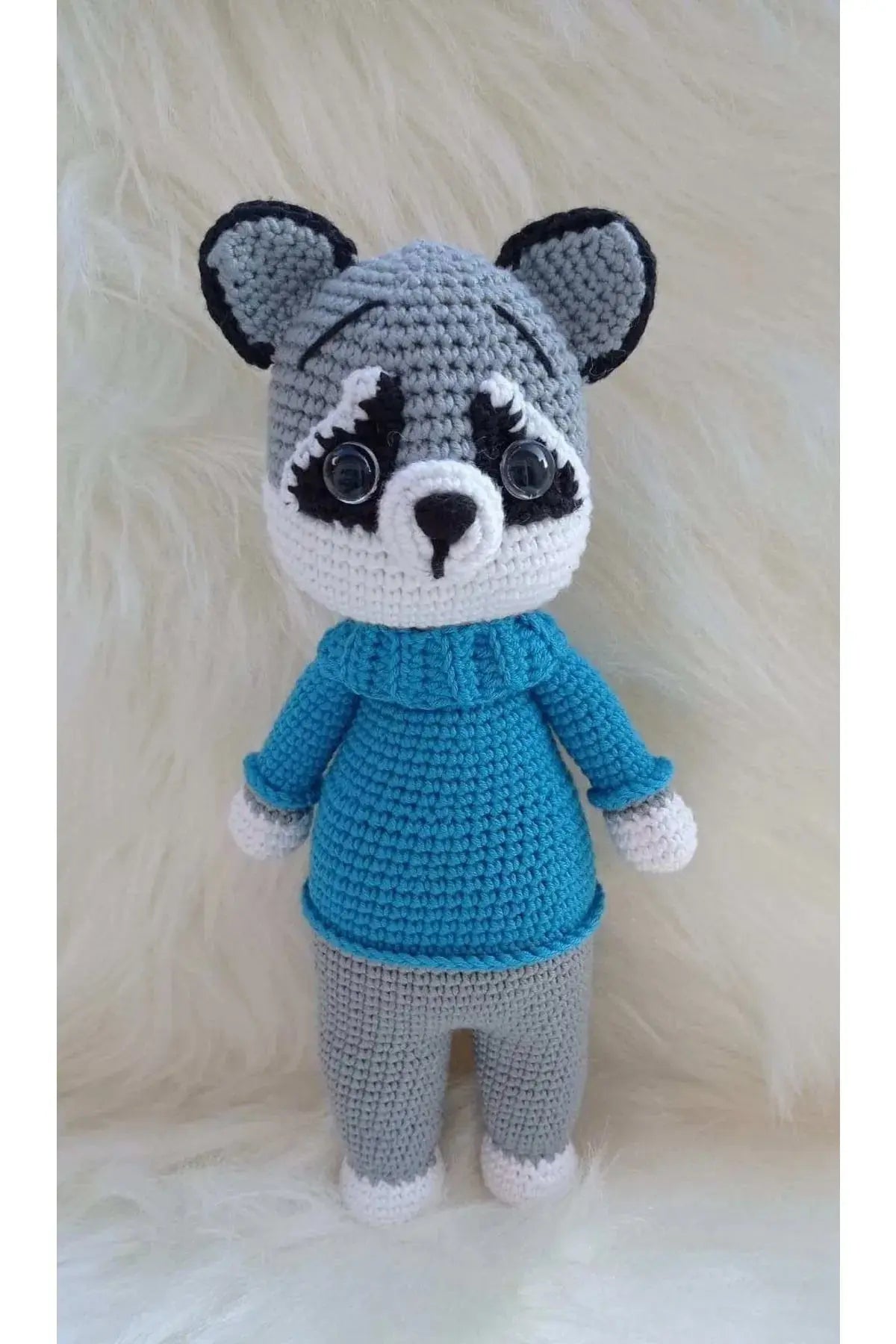 Crochet Little Cute Racoon Toy Crochet Joy Gift London Limited Blue 