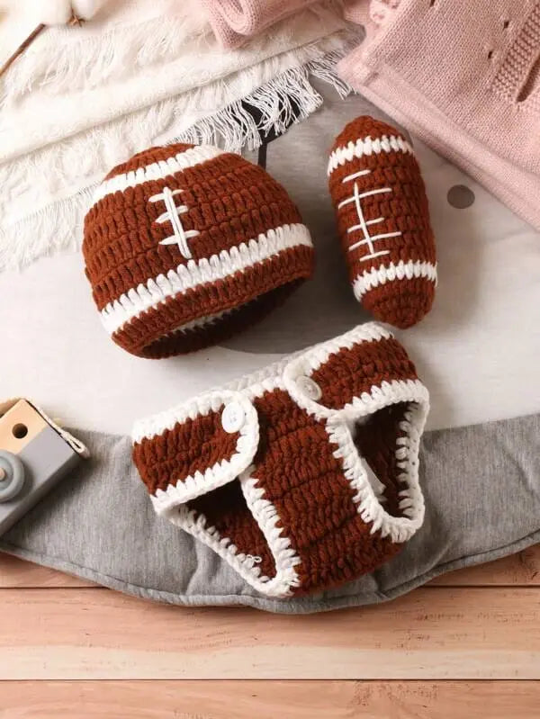 Crochet Newborn Photo Outfit American Football Crochet Shein 