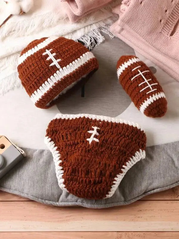 Crochet Newborn Photo Outfit American Football Crochet Shein 