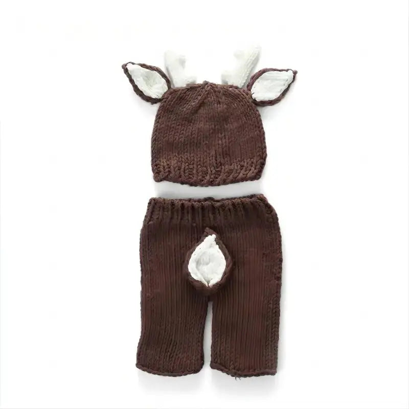 Crochet Newborn Photo Outfit Deer Crochet Temu 