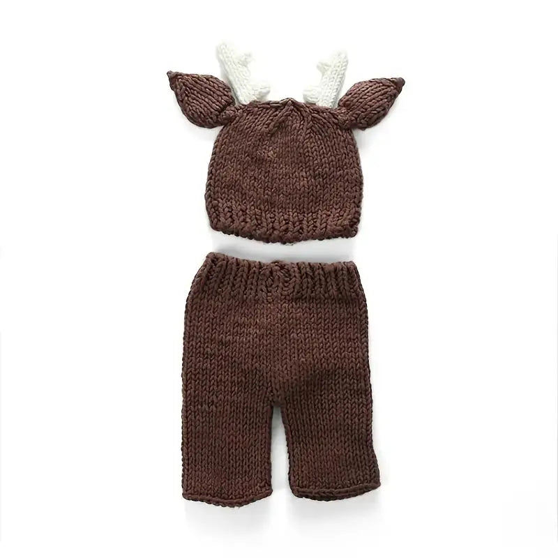 Crochet Newborn Photo Outfit Deer Crochet Temu 