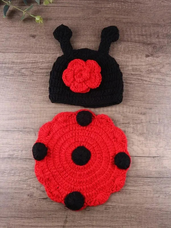 Crochet Newborn Photo Outfit Ladybird Crochet Shein 