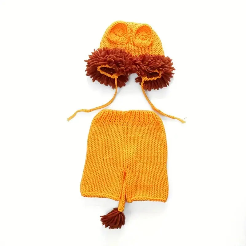 Crochet Newborn Photo Outfit Lion Crochet Temu 