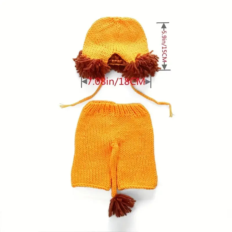 Crochet Newborn Photo Outfit Lion Crochet Temu 