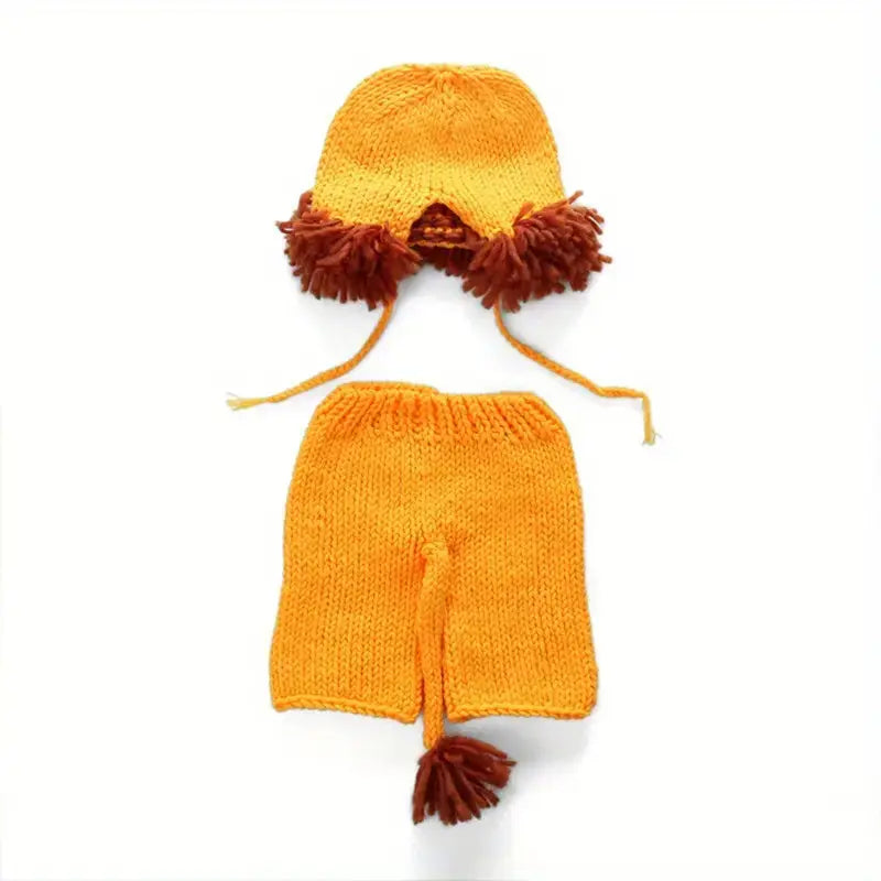 Crochet Newborn Photo Outfit Lion Crochet Temu 