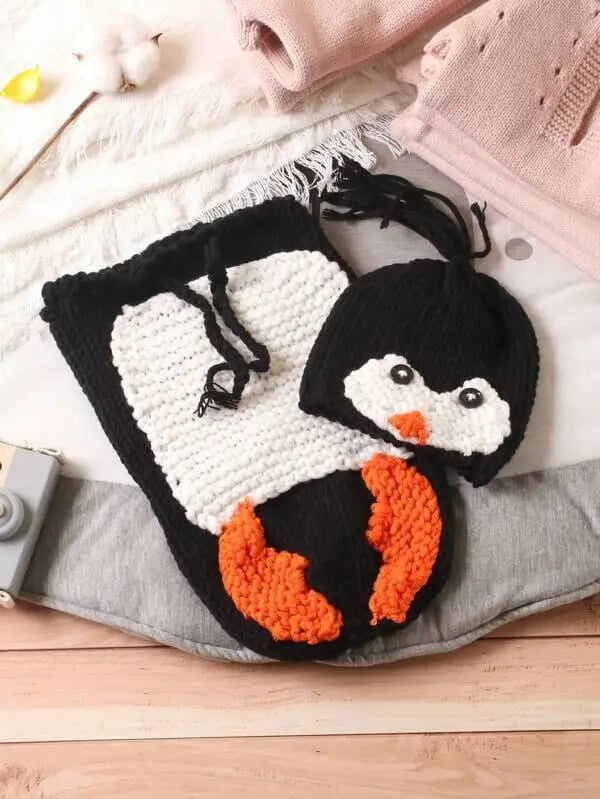 Crochet Newborn Photo Outfit Penguin Crochet Shein 