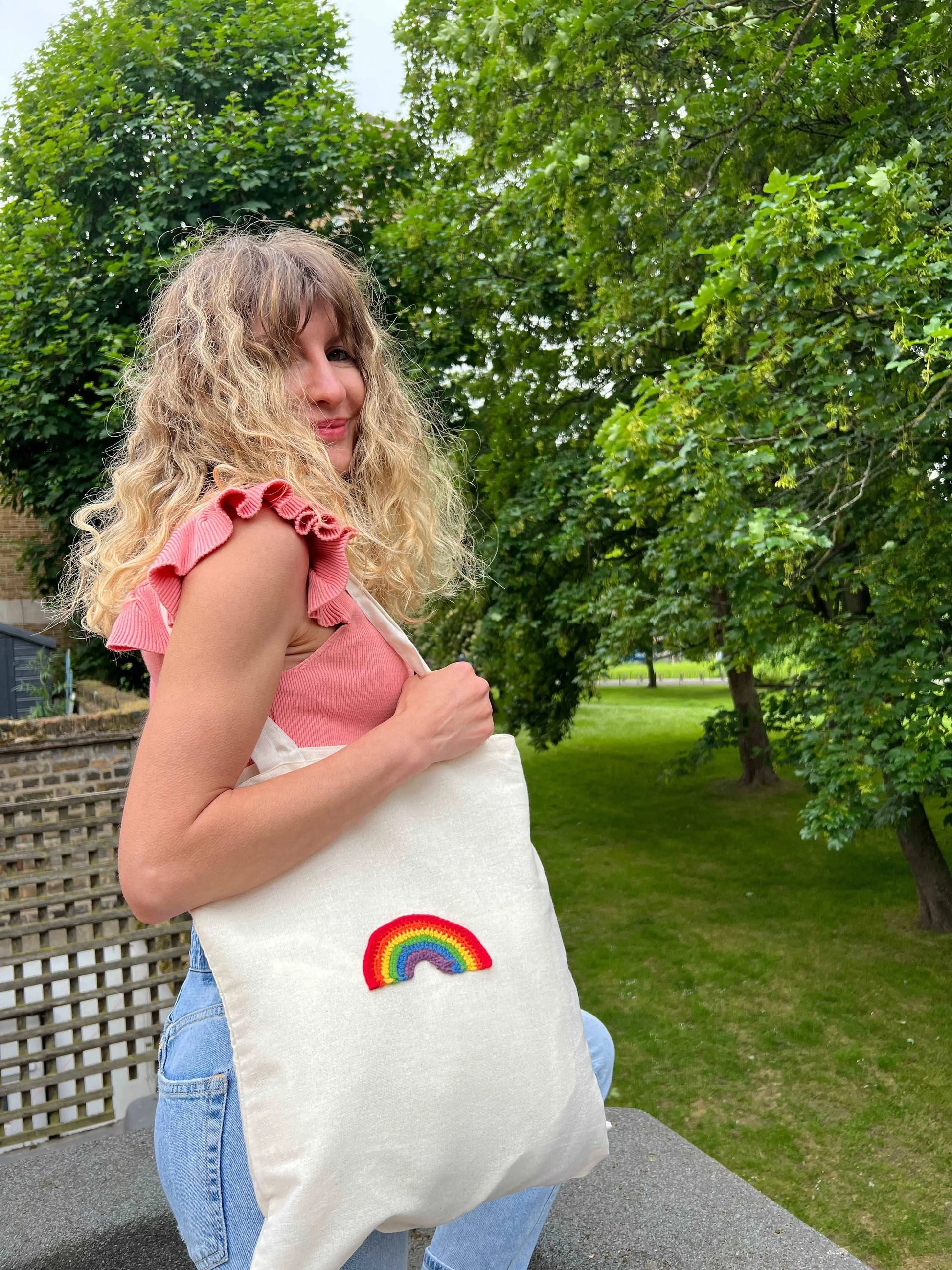 Crochet Rainbow Pride Lgbt+ Shopping Tote Bag Eco Friendly Shoppers | Knitted | Bags, Gift from London, lgbti+, london pride, pride bag, pride month, rainbow bag, Shoulder Bags, tote bag, Tote Bags, totebag | Joy Gift London Limited