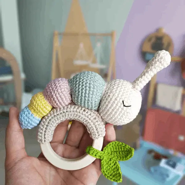 Crochet Rattle Toy Caterpillar | Crochet | amigurumi toy, baby gift, crochet gift, Crochet Rattles, Crochet Toys, new born gift, new born toy | Joy Gift London Limited