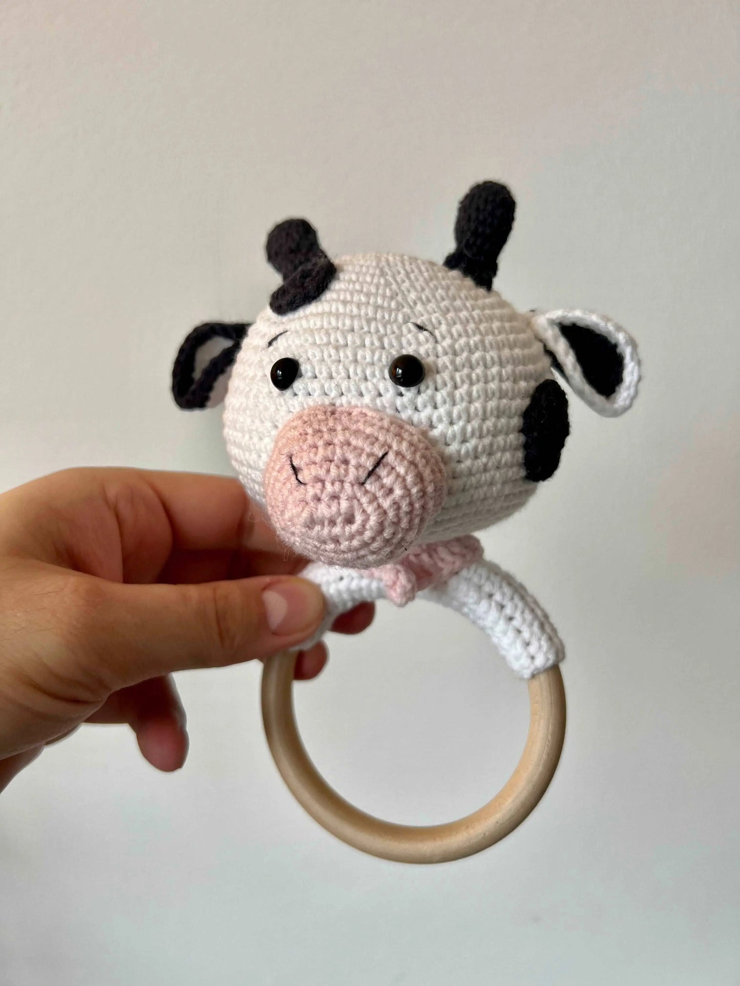 Crochet Rattle Toy Cute Cow - Joy Gift London