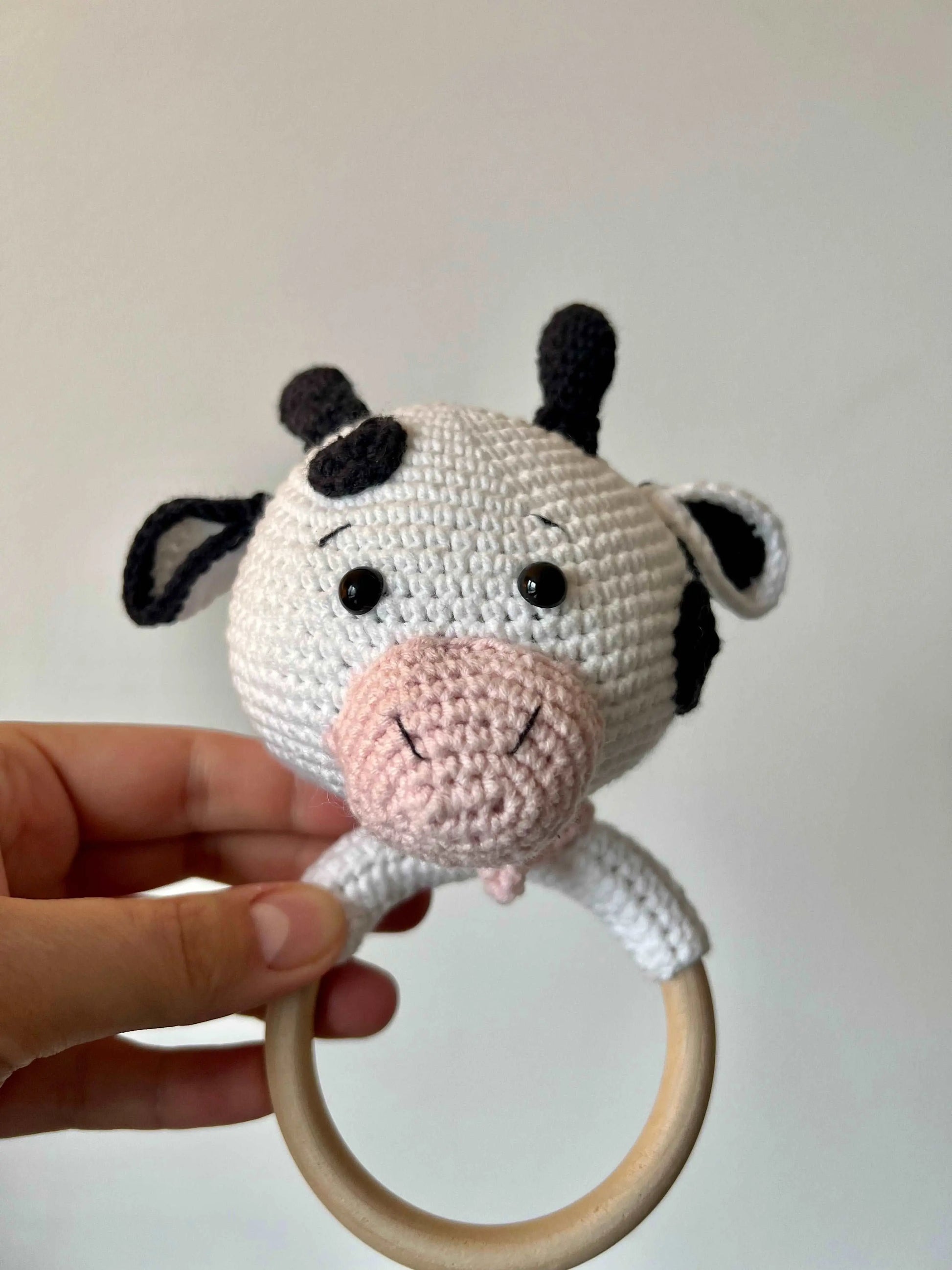 Crochet Rattle Toy Cute Cow - Joy Gift London