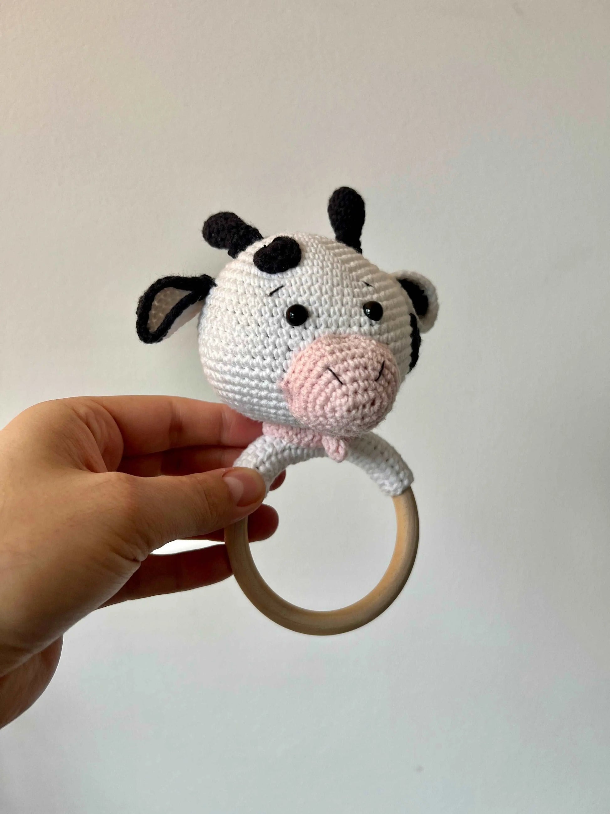 Crochet Rattle Toy Cute Cow - Joy Gift London