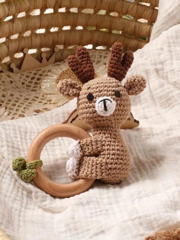 Crochet Rattle Toy Deer Crochet SHEIN 