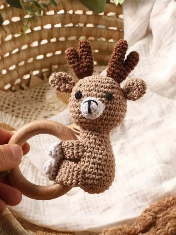 Crochet Rattle Toy Deer Crochet SHEIN 