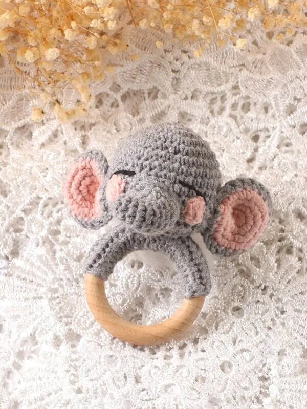 Crochet Rattle Toy Elephant | Crochet | amigurumi set, amigurumi toy, amigurumi toy set, baby gift, crochet gift, Crochet Rattles, crochet set, Crochet Toys, new born gift, new born toy, new born toy set | SHEIN