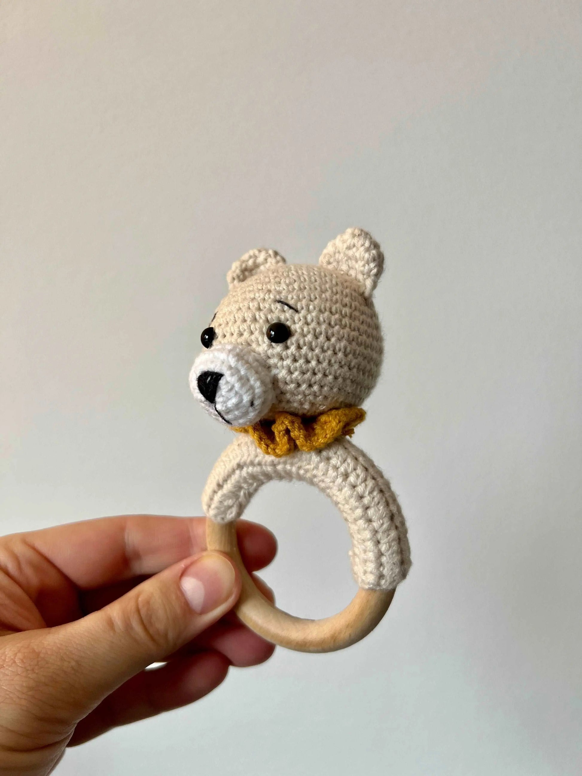 Crochet Rattle Toy Little Bear Rattle - Joy Gift London