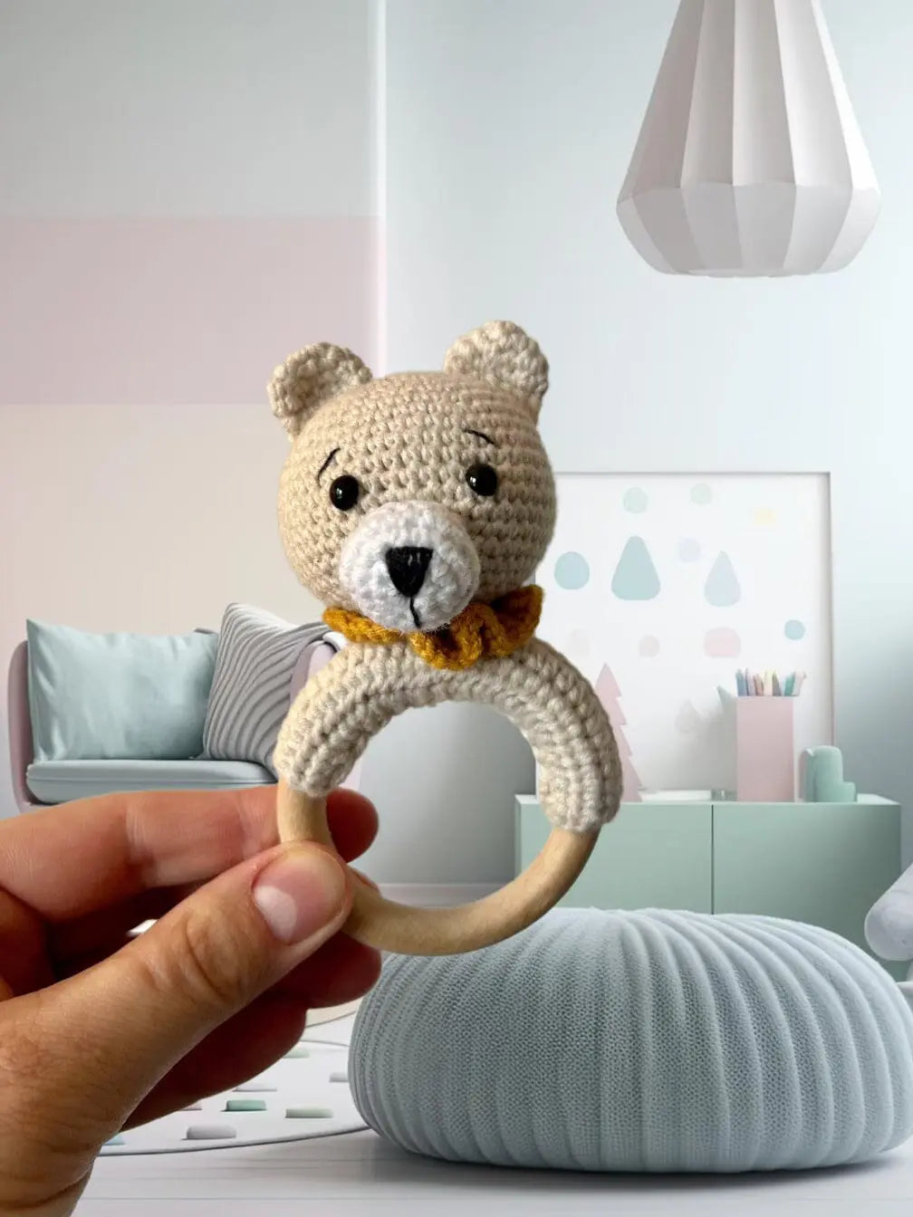 Crochet Rattle Toy Little Bear Rattle Crochet Joy Gift London Limited 