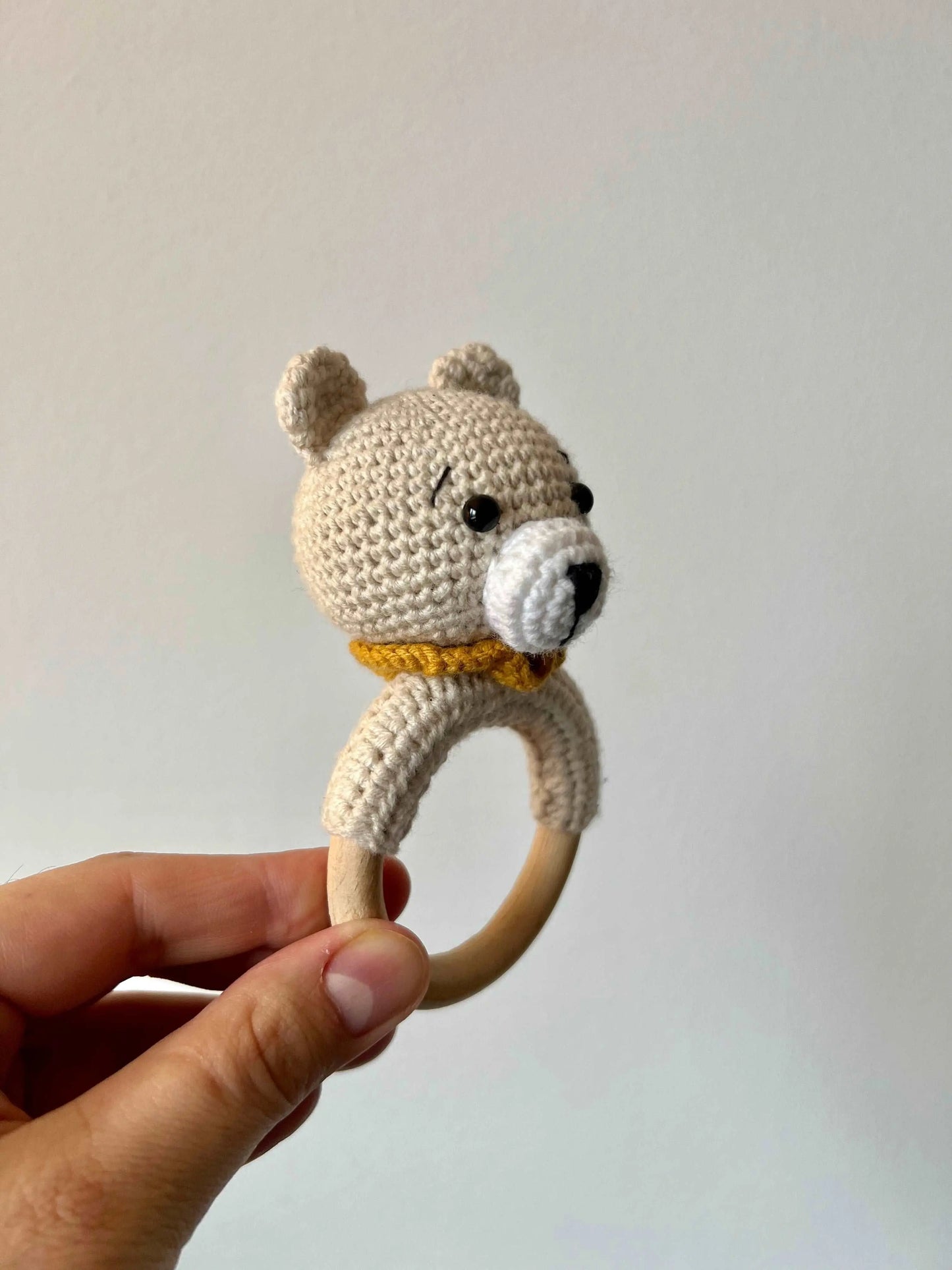 Crochet Rattle Toy Little Bear Rattle - Joy Gift London